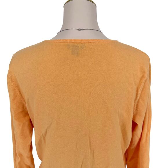 J. Jill Open Front Cardigan Medium PETITE Orange Cotton Lightweight Pockets EUC - Picture 11 of 13